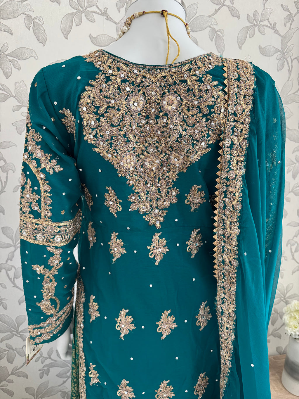 AFREEN Heavy Embroidered 3-piece Chiffon Suit | Pakistani Wedding Dress
