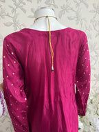 SILKY CHARM Luxury Embroidered Silk Suit with Pearl & Sequin Work