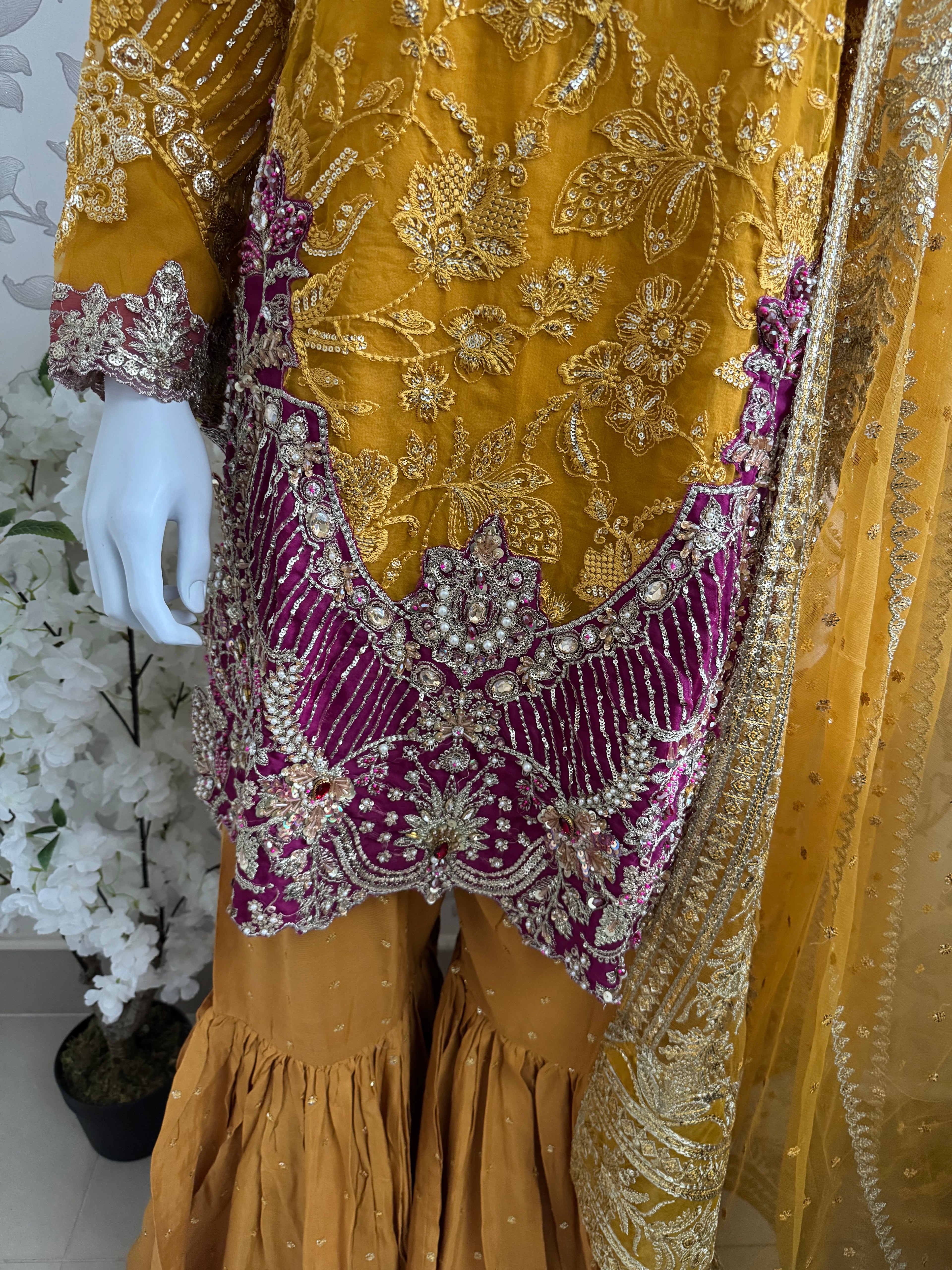 IMROZIAA Embroidered Gharara Suit | Pakistani Designer Wedding Dress