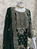 SAFFA Luxury Embroidered Chiffon Suit – 3 Piece Collection