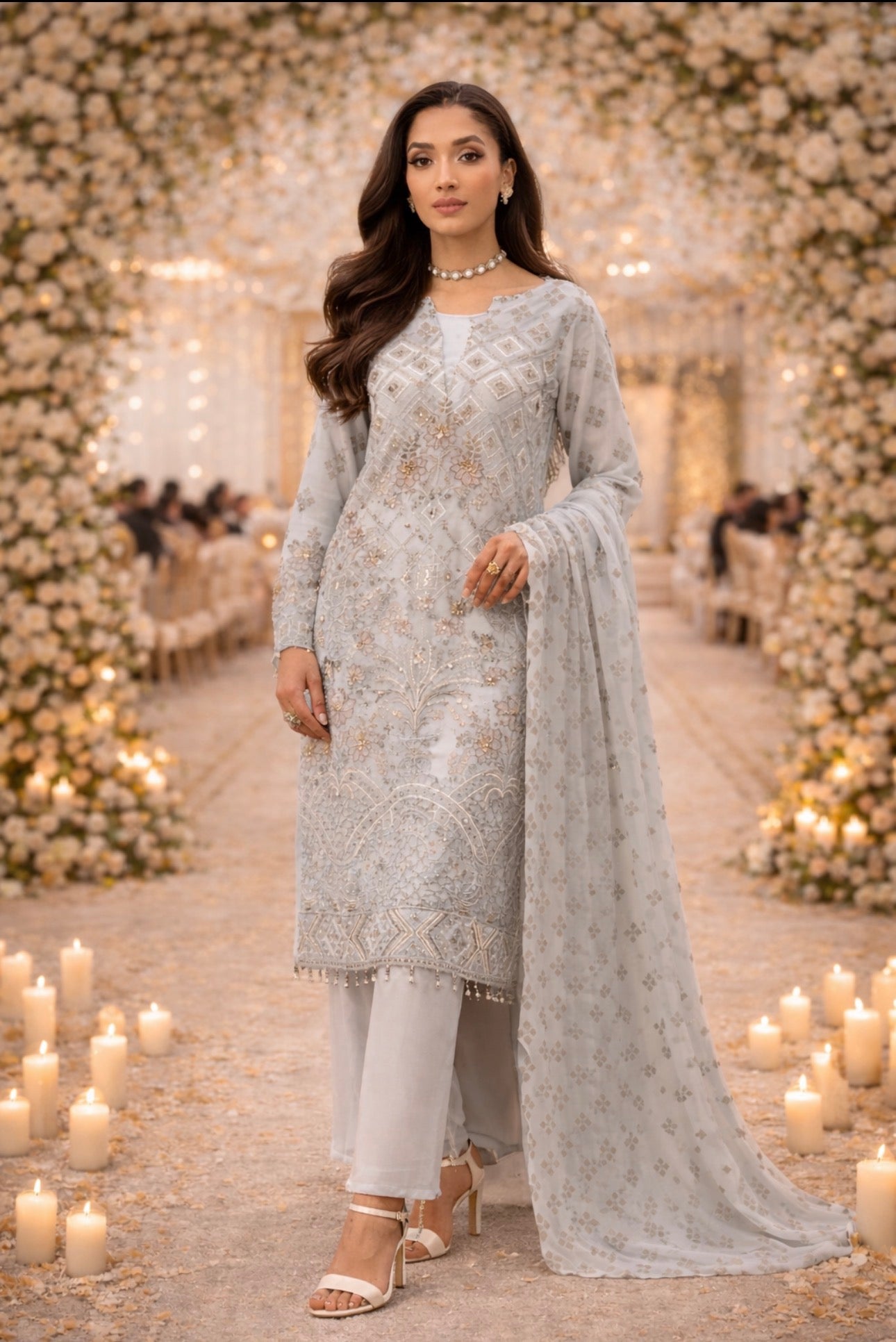 FLOSSIE 1 Luxury Embroidered Chiffon Suit | Pakistani Formal Wear