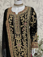 AYLAA Luxury Embroidered Chiffon Suit – 3 Piece Collection