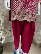 Fuchsia Pink Embroidered Pakistani 3 Piece Suit– Luxury Eid Festive Wear