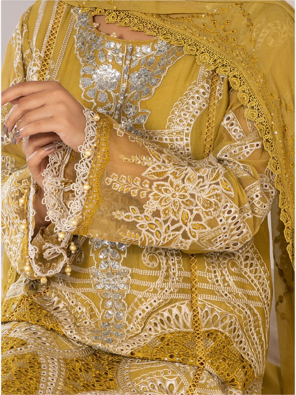 SONIYA Festive Embroidered 3 piece Chiffon Suit | Pakistani Designer Ready-to-Wear