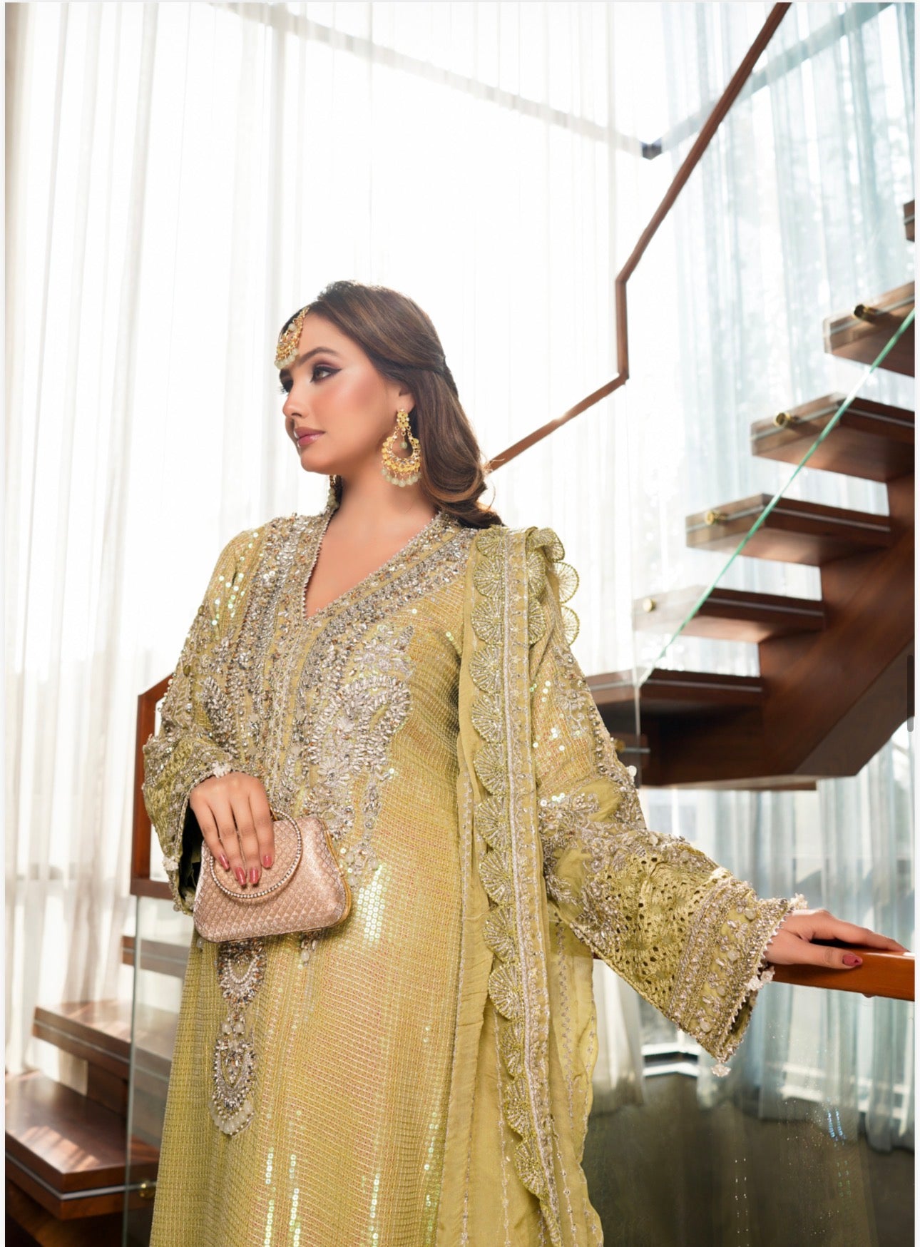 SITARA Luxury Embroidered 3 piece Chiffon Suit | Pakistani Designer Wedding Dress