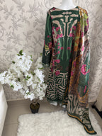 M Prints inspired Embroidered 3-Piece Suit | Pakistani Designer Dress