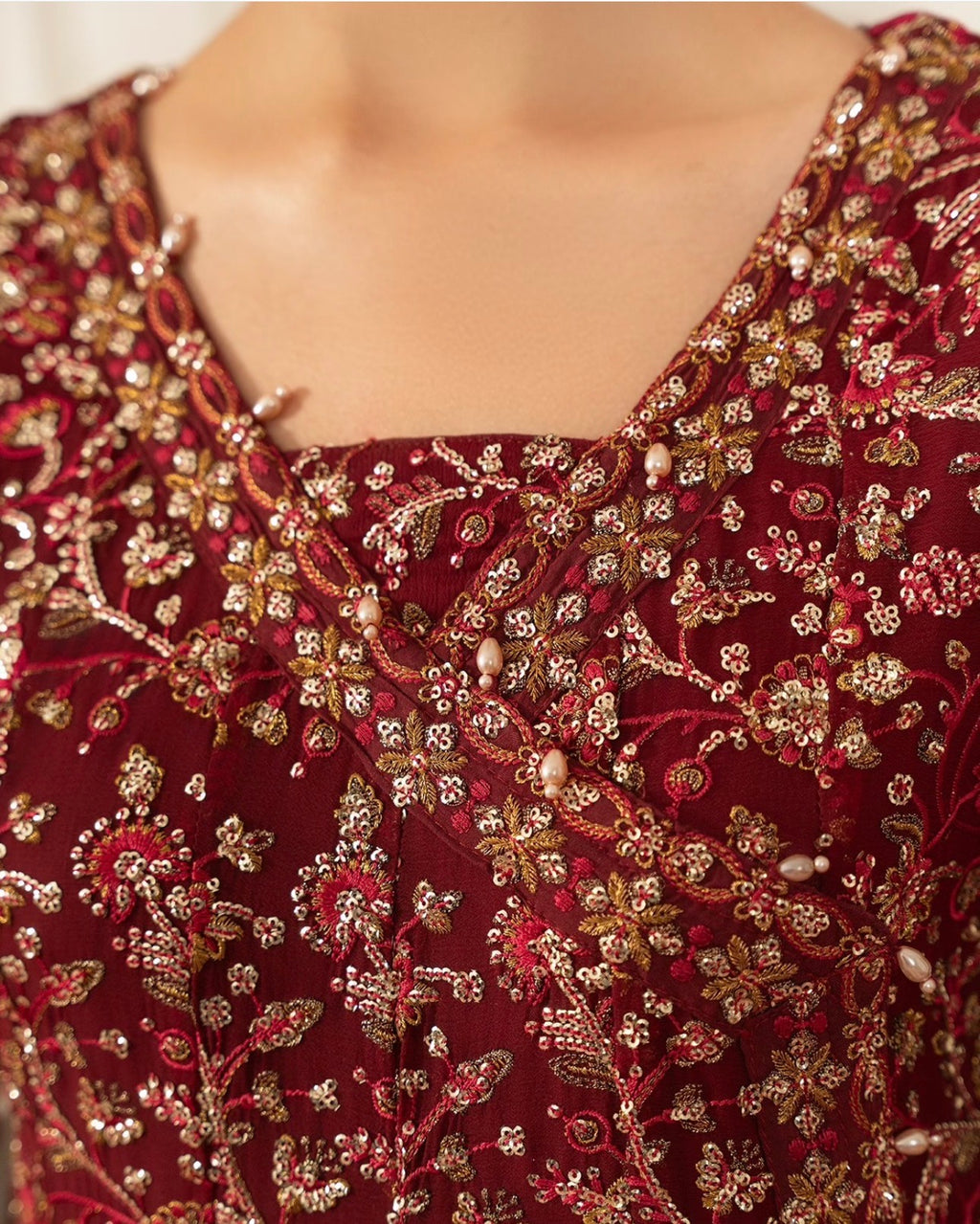 RUBY….Royal Maroon Embroidered Pakistani 3 pcs Suit