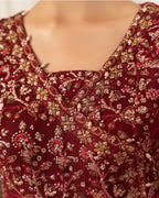 RUBY….Royal Maroon Embroidered Pakistani 3 pcs Suit