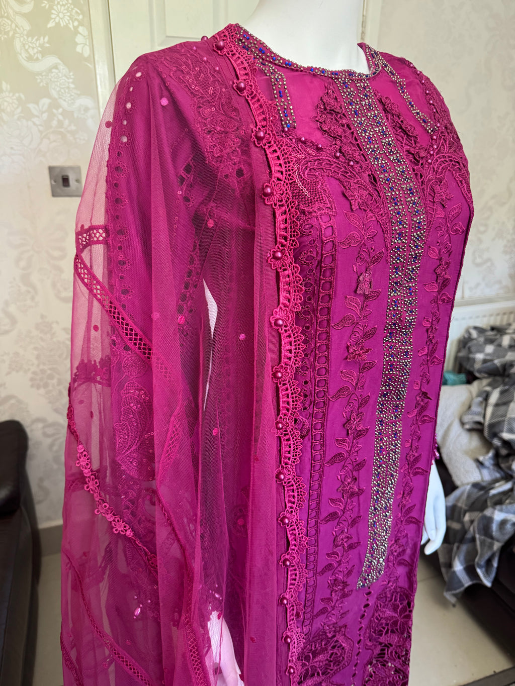 Luxury Embroidered 3 piece Lawn Suit for Eid & Special Occasions