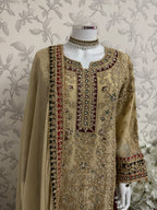 AYLAA Luxury Embroidered Chiffon Suit – 3 Piece Collection