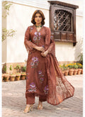 Black Floral Embroidered Pakistani 3 Piece Suit – Luxury silk Collection