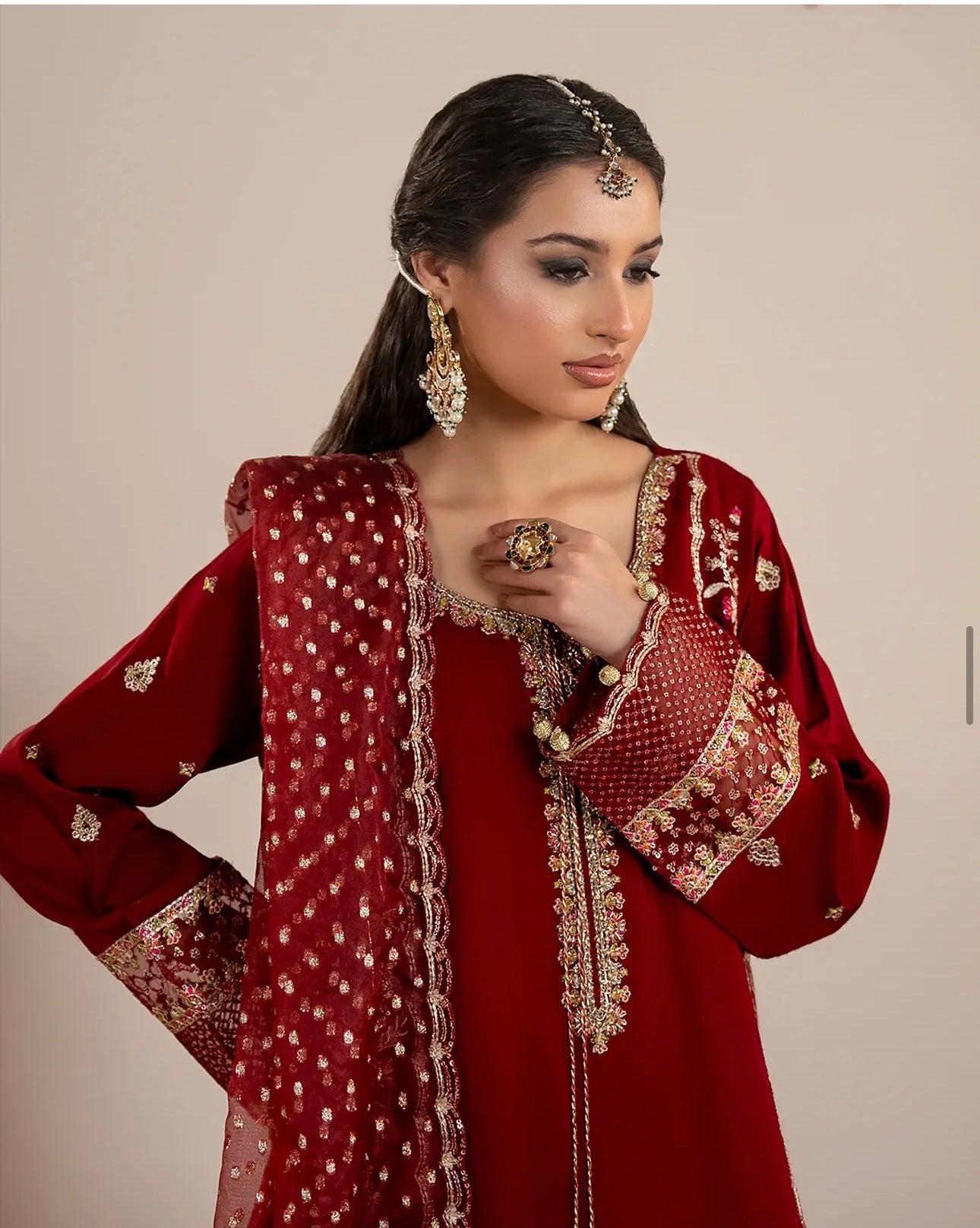 CHAAND RAAT Luxury Embroidered Raw Silk-3 piece suit