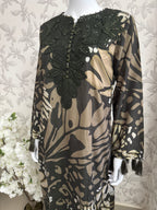 M Prints inspired Embroidered 3-Piece Suit | Pakistani Designer Dress
