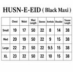 HUSN-E-EID Black Embroidered Maxi with Organza Duppatta -3 piece suit
