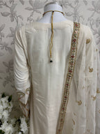 Ivory Cream Embroidered Pakistani 3 Piece Suit – Luxury Eid Festive Wear