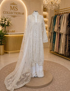 CHANDNI….. Embroidered soft organza Suit with embroidered chiffon Duppatta