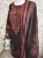 M Prints 4A inspired Embroidered 3-Piece Suit | Pakistani Designer Dress