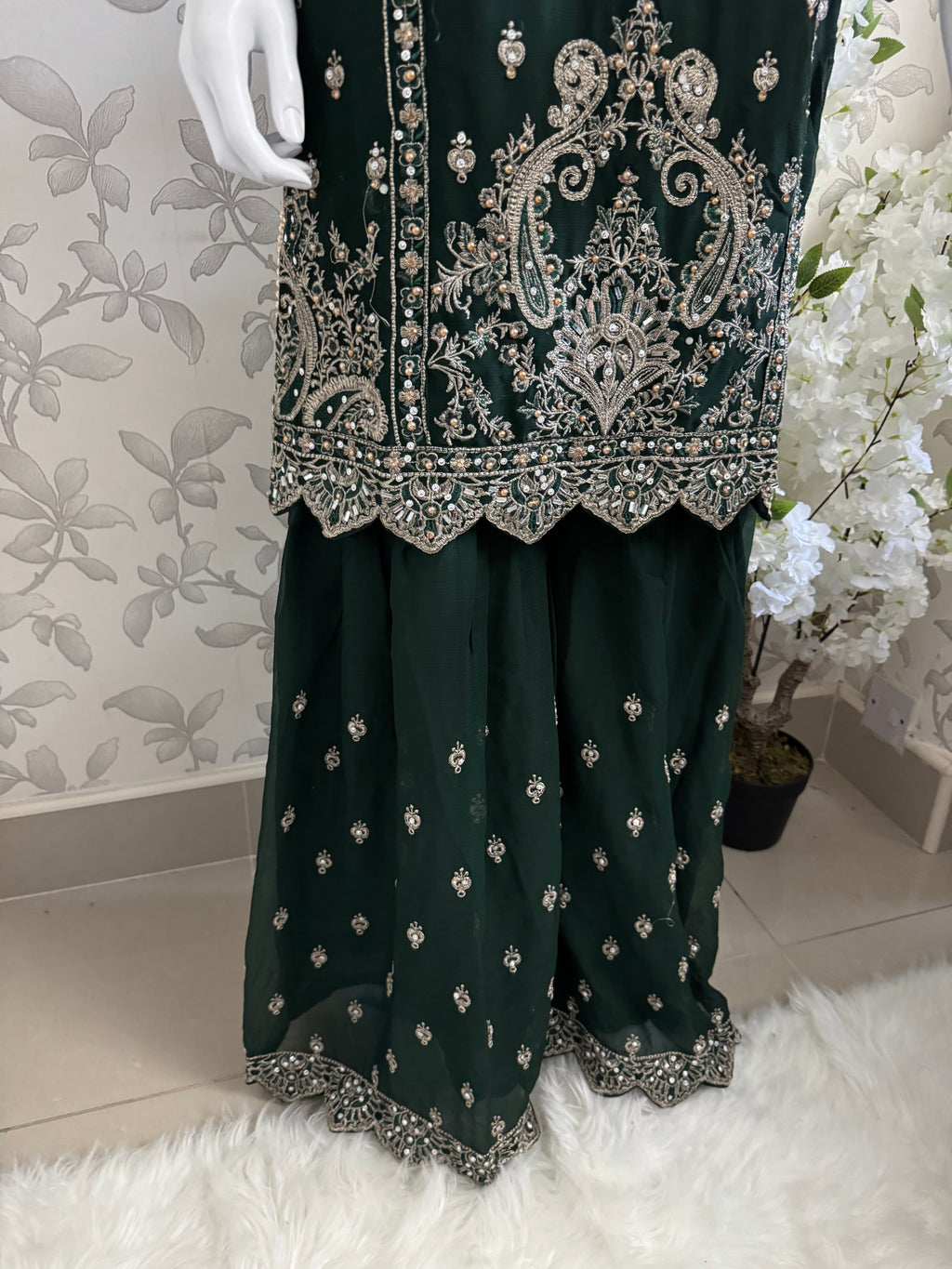 SAFFA Luxury Embroidered Chiffon Suit – 3 Piece Collection