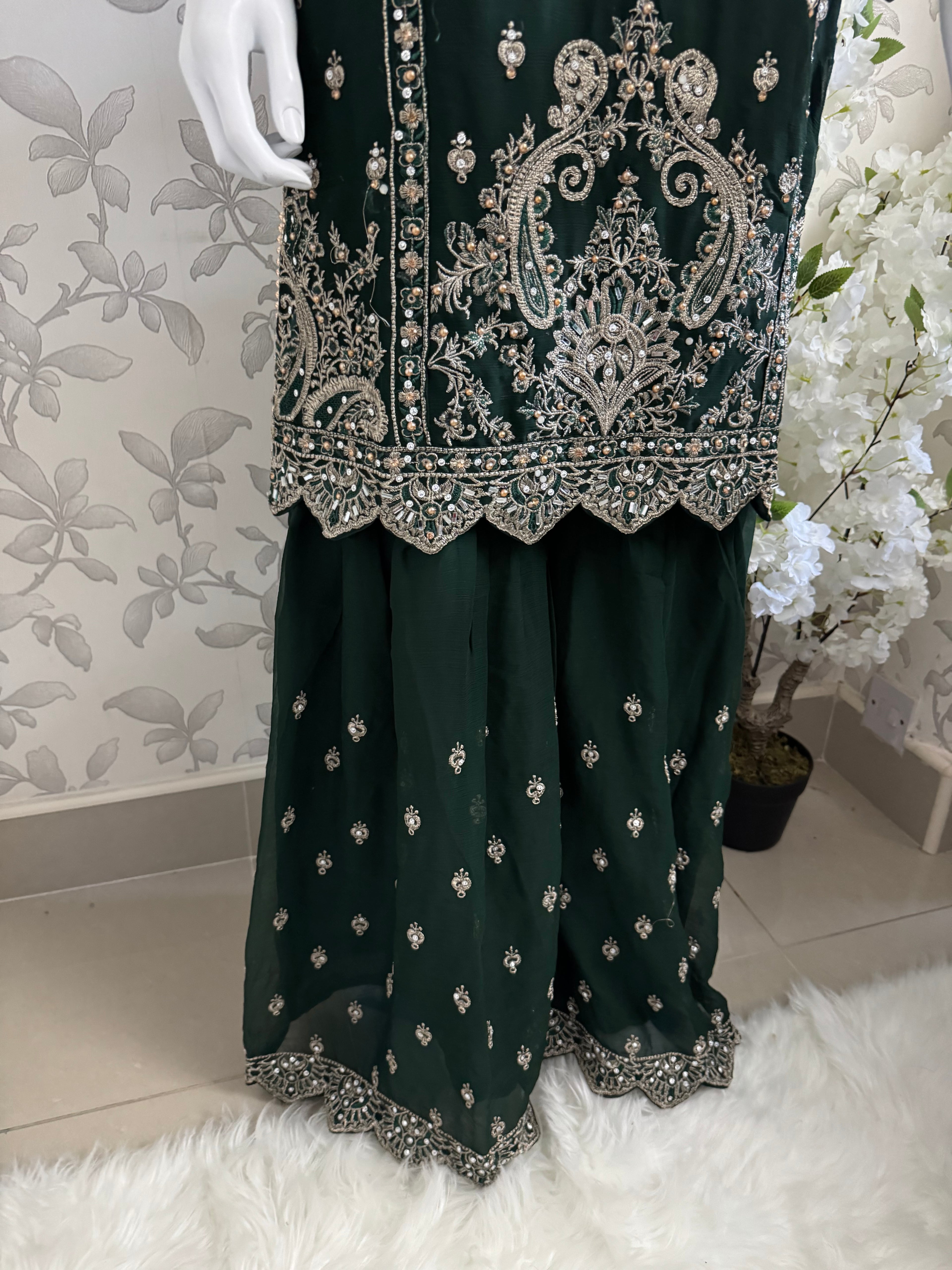 SAFFA Luxury Embroidered Chiffon Suit – 3 Piece Collection
