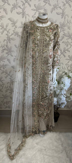 PEARLS -Pearl Champagne Hand-Embellished Luxury 3 pcs Suit