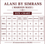 ALANI Royal Maroon Maxi Dress | Heavy Gold Embroidered Pakistani Formal Wear