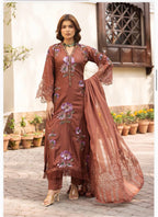 Black Floral Embroidered Pakistani 3 Piece Suit – Luxury silk Collection