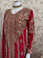 AFREEN Heavy Embroidered 3-piece Chiffon Suit | Pakistani Wedding Dress