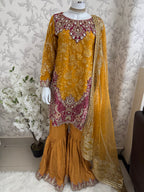 IMROZIAA Embroidered Gharara Suit | Pakistani Designer Wedding Dress