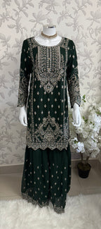 SAFFA Luxury Embroidered Chiffon Suit – 3 Piece Collection