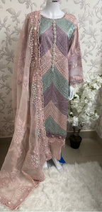 Pastel Bloom Luxury Lawn Suit – 3 Piece Collection