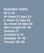 SUMAIRA-                                        3 pieces chikankari suit