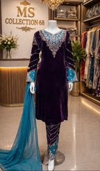 AYAA….Embroidered VELVET suit