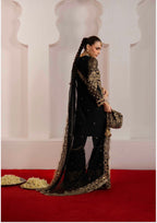 ALANI Black Embroidered Gharara Suit – Luxury 4 Piece Pakistani Wedding Wear