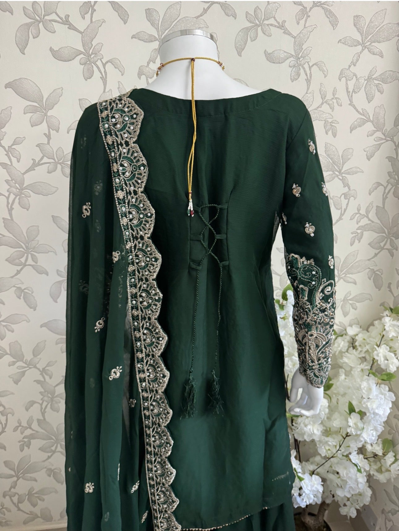 SAFFA Luxury Embroidered Chiffon Suit – 3 Piece Collection