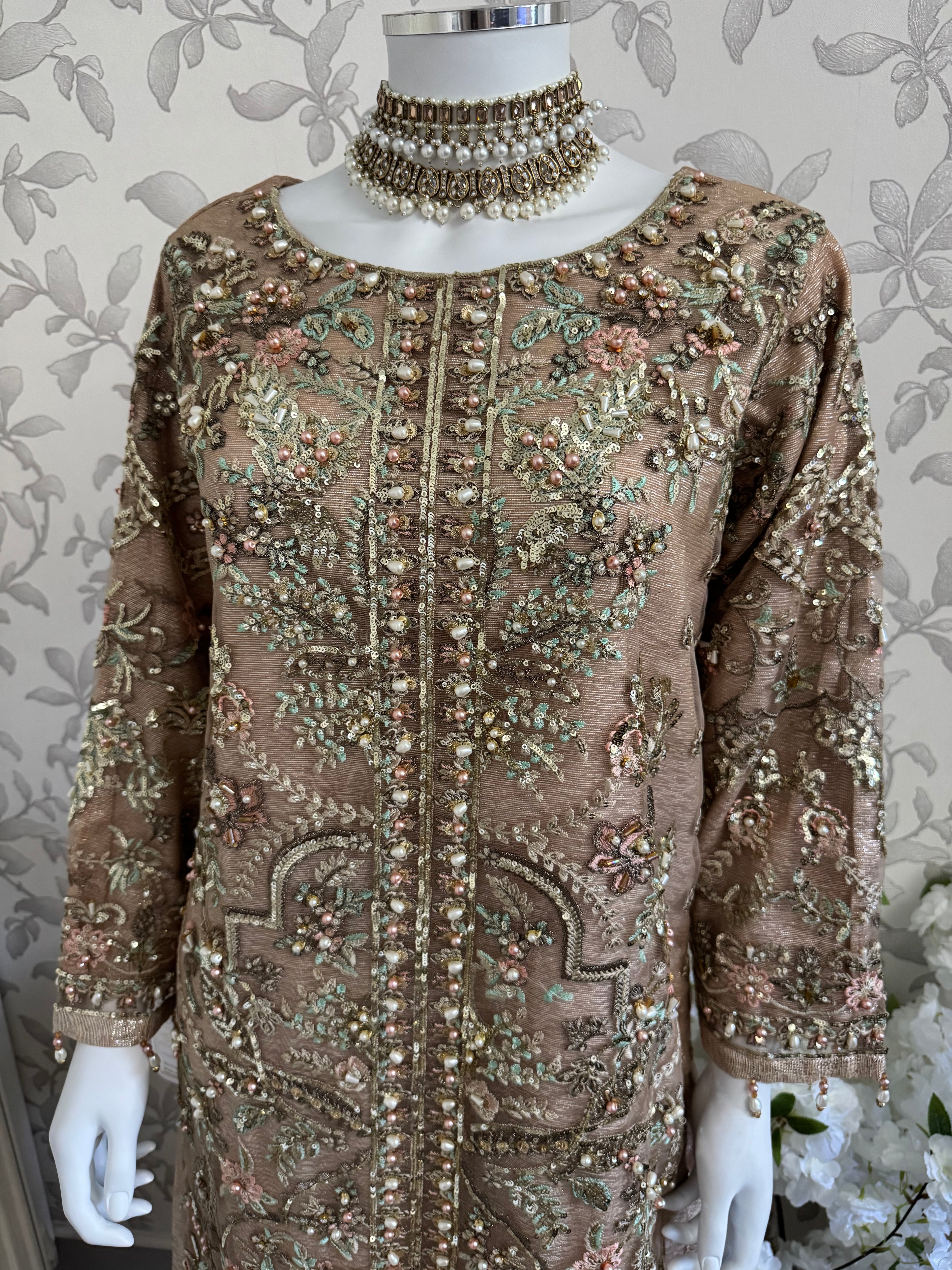 PEARLS Luxury Hand-Embellished Pakistani 3 piece Suit