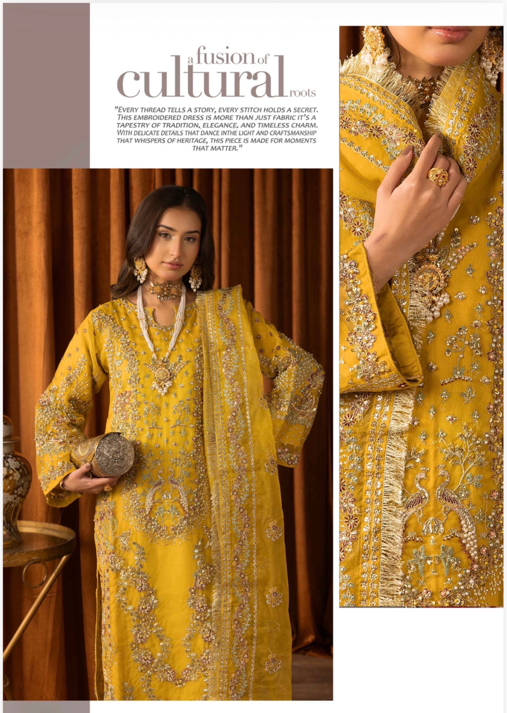 SANGEET Embroidered 3 piece Wedding Suit | Pakistani Mehndi, Mayon & Wedding Wear
