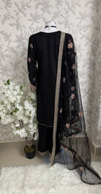 Black Embroidered Pakistani 3 Piece Suit – Luxury Eid Festive Wear