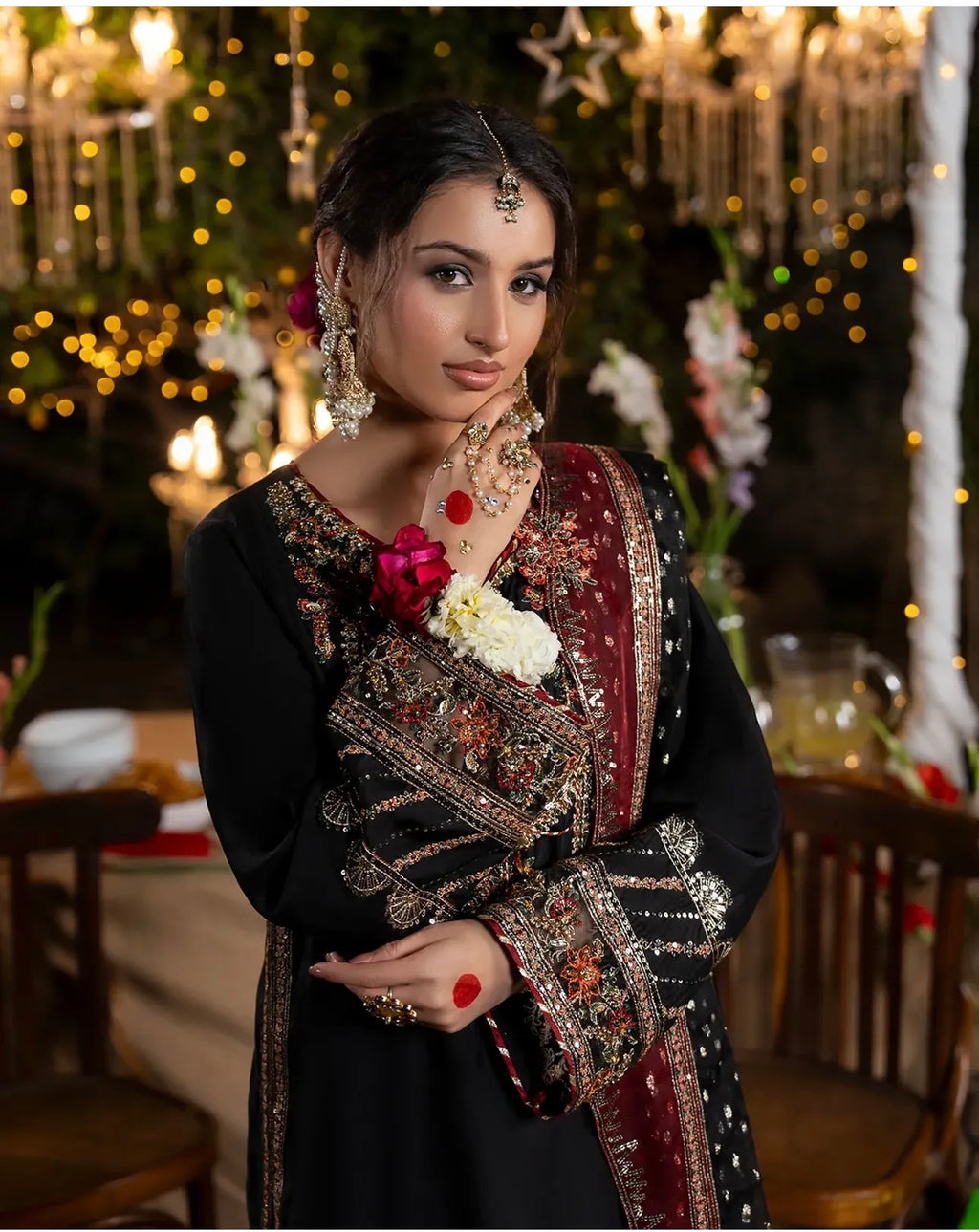 CHAAND RAAT Luxury Embroidered Raw Silk Suit – 3 Piece Collection