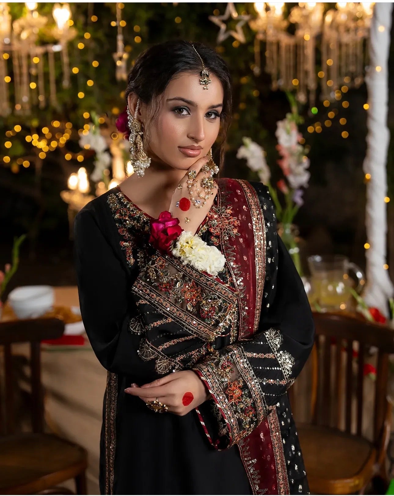 CHAAND RAAT Luxury Embroidered Raw Silk Suit – 3 Piece Collection