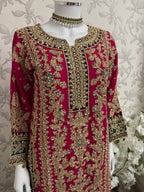 AYLAA Luxury Embroidered Chiffon Suit – 3 Piece Collection