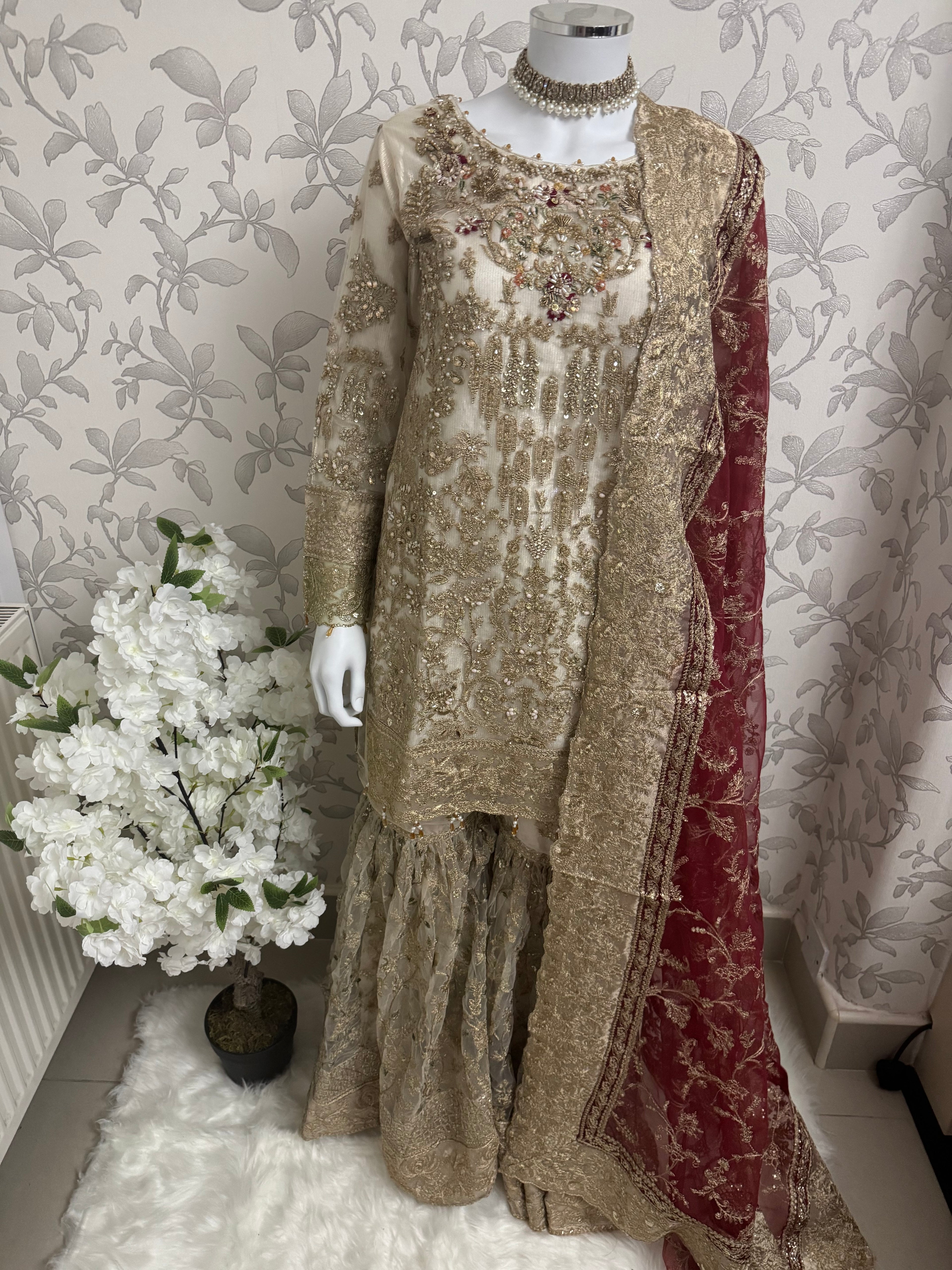 DULHAN….. Embroidered Pakistani Gharara Suit