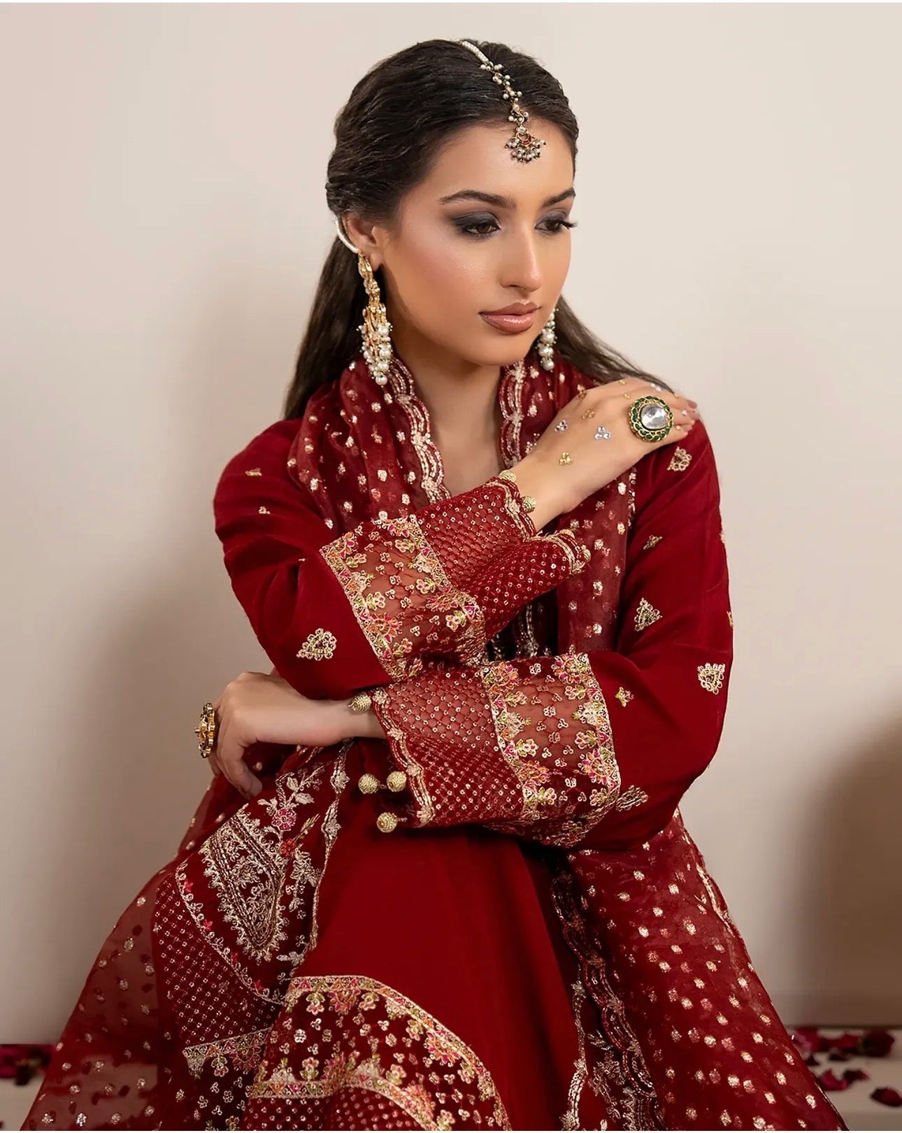 CHAAND RAAT Luxury Embroidered Raw Silk-3 piece suit