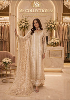 NUREH……heavy embroidered soft organza suit