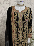 AYLAA Luxury Embroidered Chiffon Suit – 3 Piece Collection