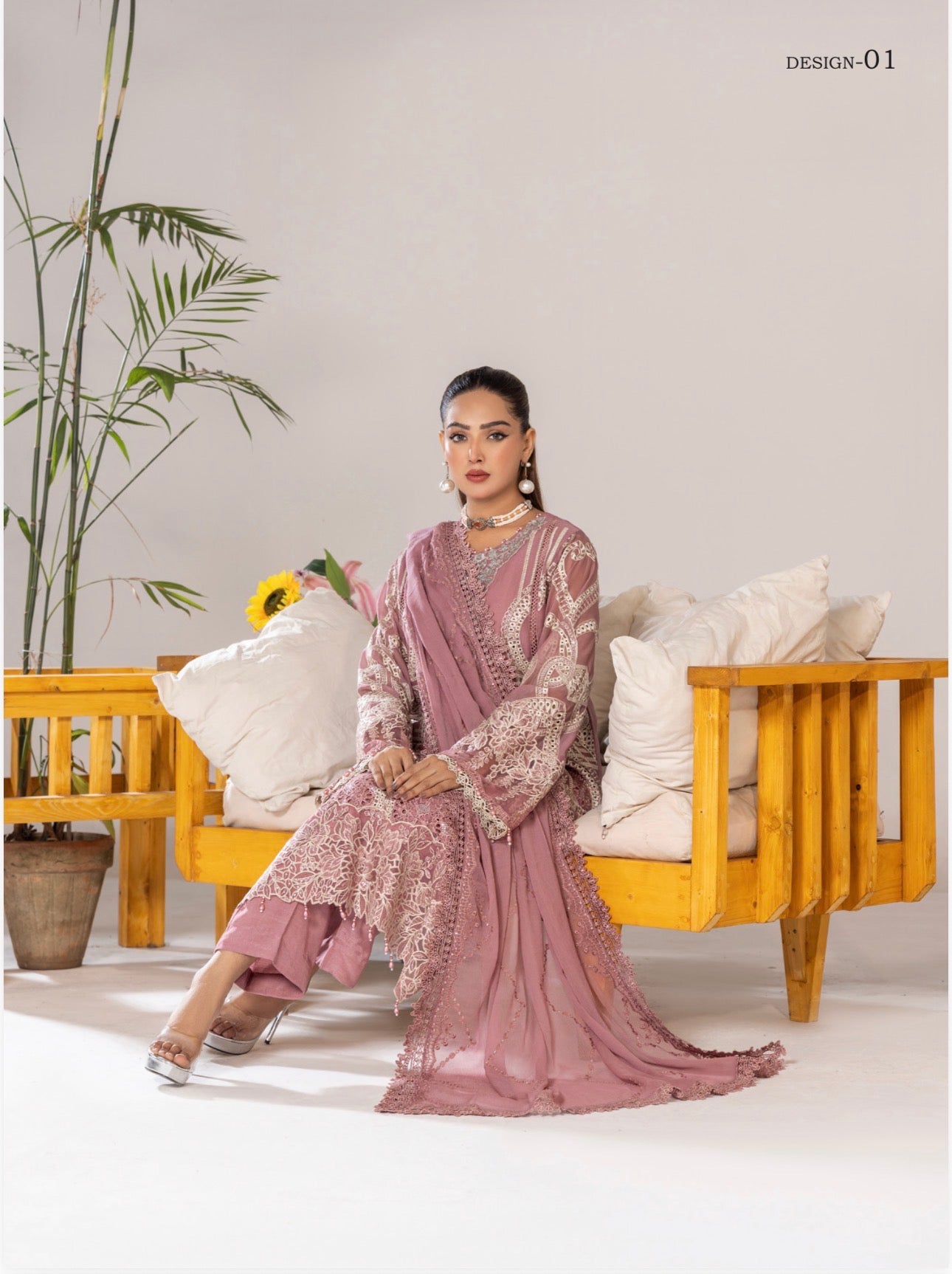SONIYA Festive Embroidered 3 piece Chiffon Suit | Pakistani Designer Ready-to-Wear