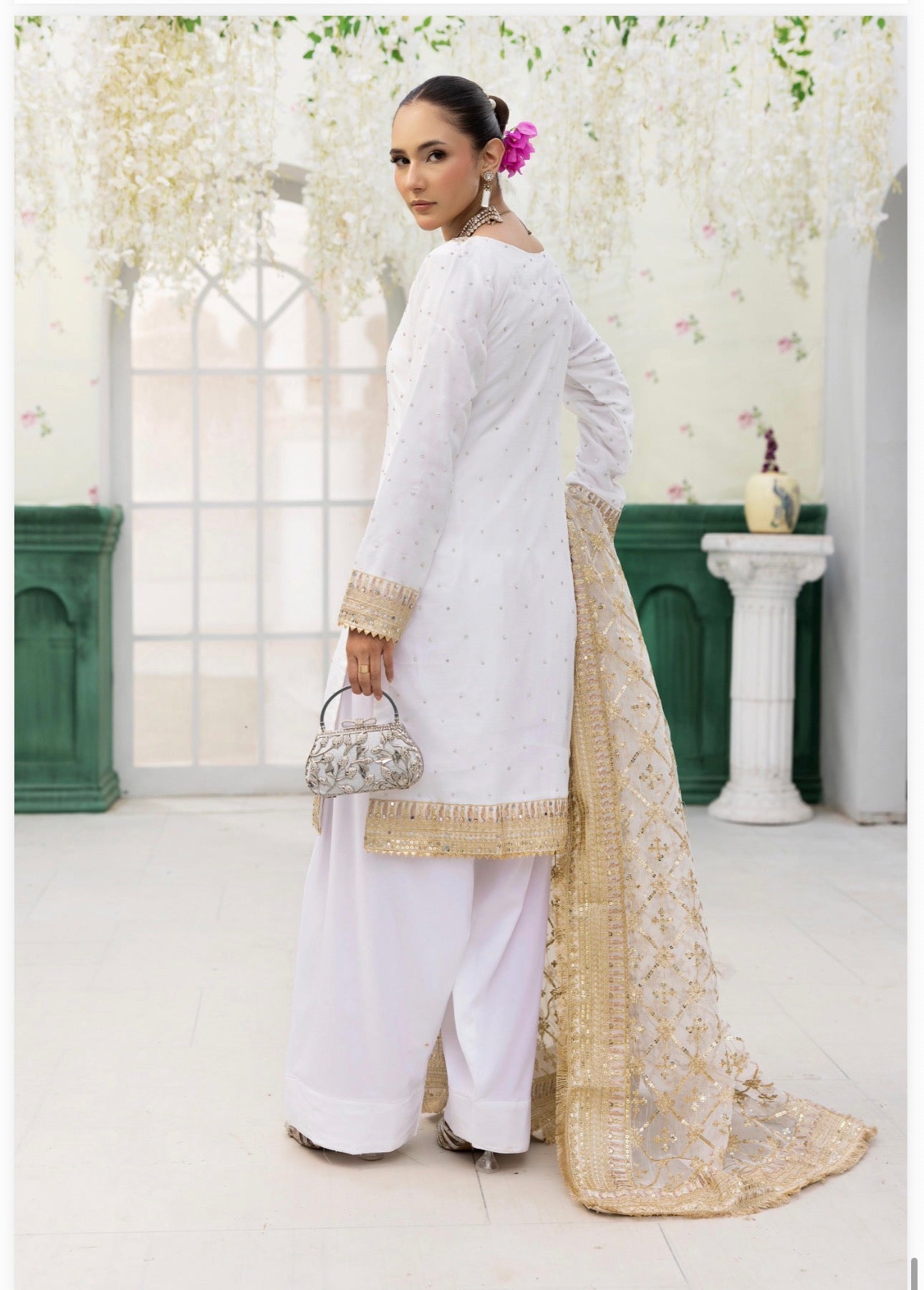 HAYA….Luxury 3 pcs embroidered chiffon suit