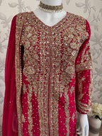 AFREEN Heavy Embroidered 3-piece Chiffon Suit | Pakistani Wedding Dress