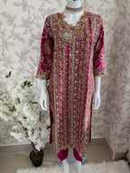 SAFINA….. Hot Pink Luxury Embroidered Pakistani Formal Suit with Organza Dupatta