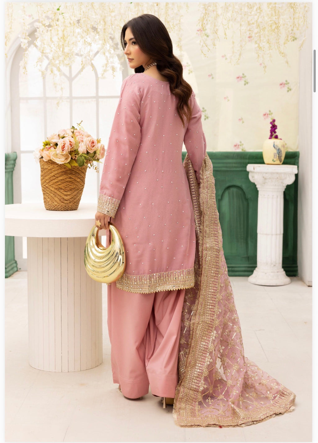 HAYA….Luxury 3 pcs embroidered chiffon suit
