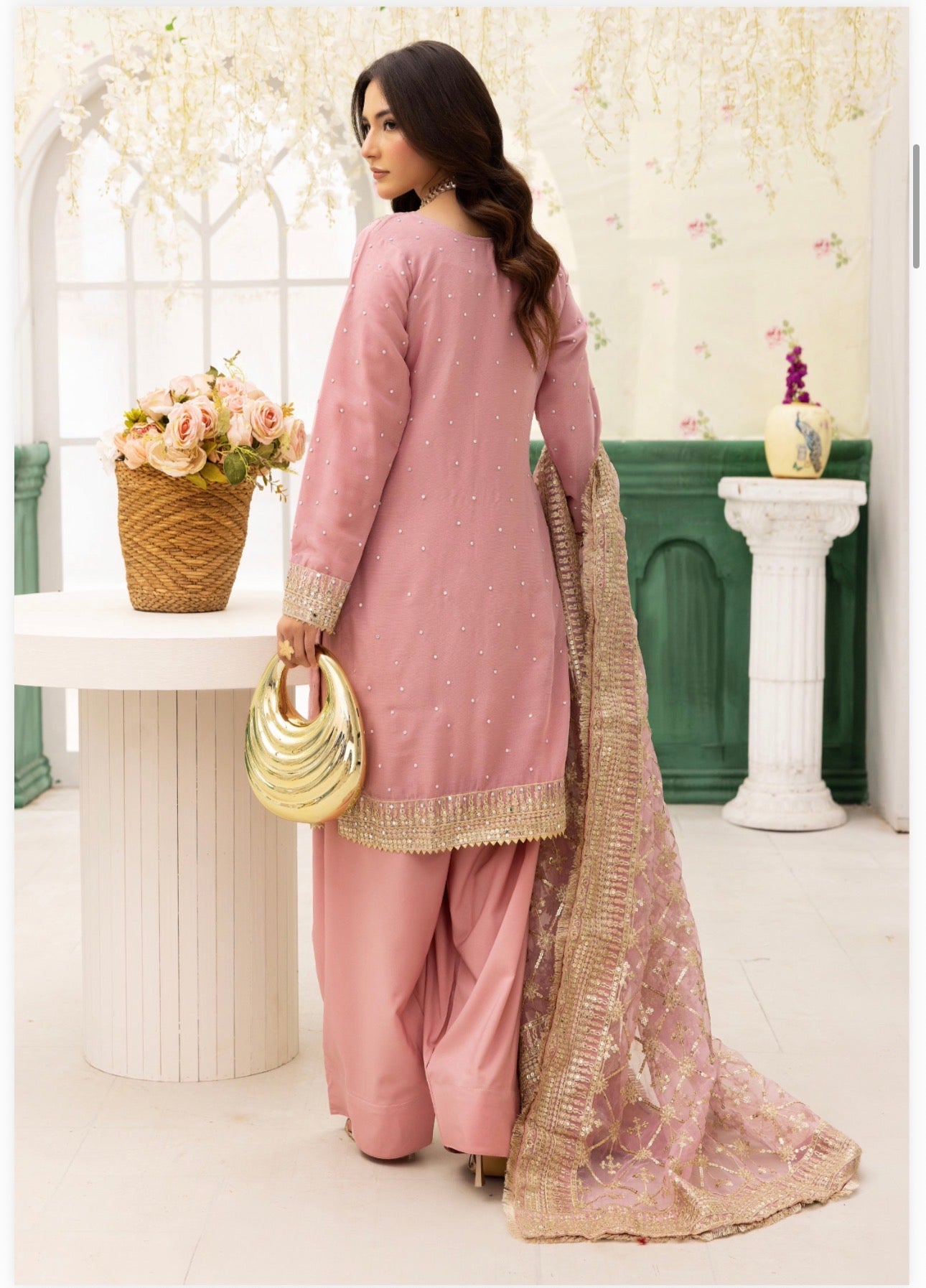 HAYA….Luxury 3 pcs embroidered chiffon suit